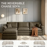 Ensemble de canapés modulaires modernes en tissu chenille, design compressible, canapé sectionnel, combinaison quatre pièces, meubles de salon
