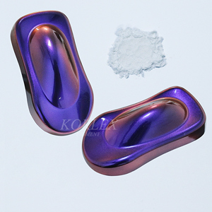 Pigment de peinture caméléon argenté chromé de qualité automobile Poudre de pulvérisation de voiture à changement de couleur perle irisée - Product Image 4