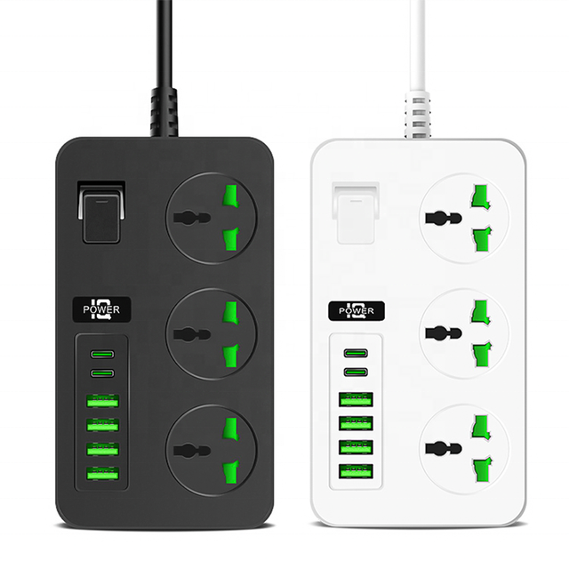 Surge Protector Power Strip 6.6FT Extension Cord with 3 Outlets 6 USB Wall Plug Socket Outlet Extender