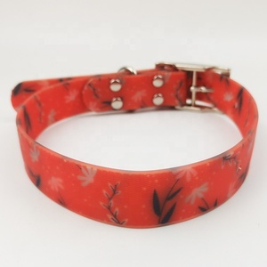 Collar de perro impermeable personalizado de diseñador <span class=keywords><strong>tropical</strong></span> impreso con correas recubiertas de PVC suave del fabricante - Product Image 4
