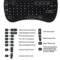 2026 BARU Keyboard Nirkabel Mini I8 dengan Lampu Latar 3 Warna USB 2.4GHz Multi-bahasa Air Mouse Touchpad untuk Laptop/TV/Android TV Box