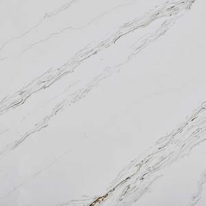 Lastra <span class=keywords><strong>di</strong></span> Quarzo Bianco Moderno DCT CN7135 con Venature Lineari Striate, Superficie Solida in <span class=keywords><strong>Pietra</strong></span> <span class=keywords><strong>di</strong></span> Quarzo Artificiale, Vendita Diretta dalla Fabbrica - Product Image 2