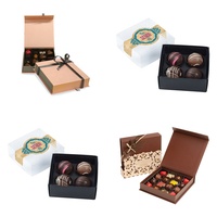 Boîte d'emballage en papier alimentaire A4 en gros pour chocolats de la Saint-Valentin, boîte cadeau de luxe pour truffes Nama, 12 pièces