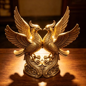 BZY Anpassbare Geburtstags- und Feiertagsgeschenke, Alltägliche Heim- und Bürodekoration, Shan Hai Jing Serie Kupfer <span class=keywords><strong>Biyin</strong></span> Vogel-Ornament - Product Image 2
