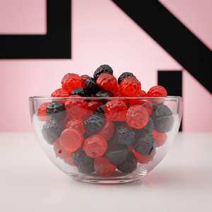 Gomitas <span class=keywords><strong>Gourmet</strong></span> de Fresa y Frambuesa, Sin Grasa, con Forma de Fruta, Venta al Por Mayor, Sabor Personalizado, Confitería - Product Image 1
