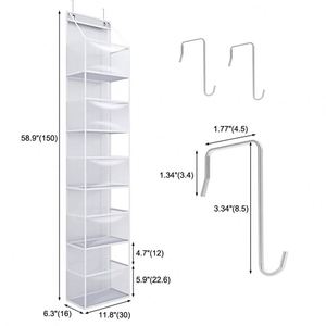 2026 Simple Durable Hanging Wall Mounted Wardrobe Bedroom <b>Storage</b> Hanging Organizer With Mesh Pocket Organizador - Product Image 2