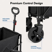 Chariot de camping pliable 506K en gros avec fonction bascule, roues à dégagement rapide de 5 pouces, poignée réglable, en tissu Oxford 600D, idéal pour le shopping, OEM