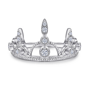 Anillo de corona chapado en rodio <span class=keywords><strong>para</strong></span> mujer, pendientes con colgante, conjuntos de joyería de plata 925 - Product Image 4
