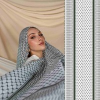 Hijab long léger personnalisé avec logo, en modal jacquard respirant, tendance 2025, vente en gros, pour femmes musulmanes, 4 saisons, style traditionnel