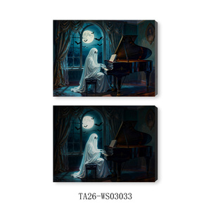 Pintura en Lienzo LED Espeluznante |   Decoración de Fantasmas de Halloween para el Hogar y Espacios Festivos - Product Image 2