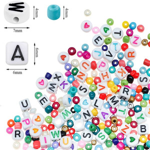 7200 unids/set cuentas de semillas de vidrio de 4mm y cuentas de letras del alfabeto para pulseras, fabricación de joyas y accesorios para manualidades, Materia DIY - Product Image 2