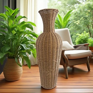 Adornos Chinos Vintage de Paja de 63X15X15CM, Decoración Clásica de Ratán para el Hogar, Artículos Antiguos con Acabado Moteado, Dropshipping DDP - Product Image 3