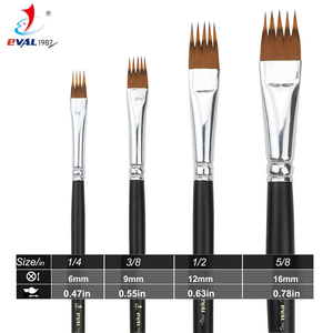 Pinceaux professionnels en bois à manche court en forme de peigne, 4 pièces, pour peinture acrylique, huile et aquarelle - Product Image 6