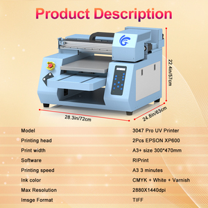 Fast Speed <b>Inkjet</b> Printing Machine Double XP600 Digital 30*47cm UV Varnish <b>Printer</b> A3 Flatbed Uv <b>Printer</b> with Visual Positioning - Product Image 3