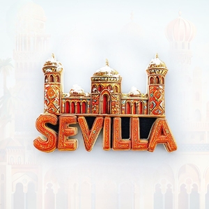 Imán <span class=keywords><strong>de</strong></span> Nevera Personalizado <span class=keywords><strong>de</strong></span> España, <span class=keywords><strong>Sevilla</strong></span>, Imanes Magnéticos 3D para Refrigerador del Palacio del Alcázar, Recuerdo <span class=keywords><strong>de</strong></span> Viaje o Regalo - Product Image 1