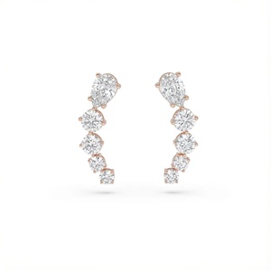 Pendientes de Oreja con Forma de Lágrima y Diamantes - Oro de 9k, 14k y 18k - Product Image 5