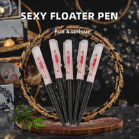 Stylo liquide avec logo personnalisé, flotteur 2D, corps jaune, vêtements sexy pour femmes nues, stylos flottants en plastique, largeur d'écriture de 1.0mm