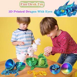 Juego de Huevos de Dragón Amarillo y Verde Impresos en 3D Jinccai Longbao, Juguete Educativo de Plástico Articulado para Niños, Sorpresa de Pascua - Product Image 5