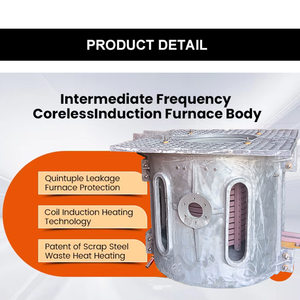 Horno de inducción de 500Kg, novedad de 2025, 100Kg, 250Kg, 300Kg, 500Kg, 750Kg, 1T, horno de fusión por inducción de chatarra de acero - Product Image 5