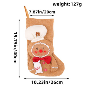 Adornos de tela navideños para colgar, calcetines decorativos para festividades, decoración interior y exterior, hombre de jengibre, set de regalo adorable y lindo - Product Image 6