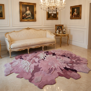 <span class=keywords><strong>Tappeto</strong></span> Tufted Artigianale in Lana della Nuova Zelanda, Forma Irregolare, Rosa, Personalizzabile, Stile Shaggy - Product Image 2