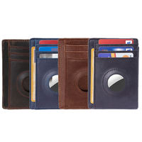 Dompet Anti Maling Qi Qiang Laris Manis, Logo Custom, Pemblokir RFID, Kulit Asli Crazy Horse, Tempat Kartu, Muat 3 Kartu
