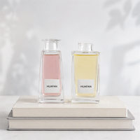 Flacon diffuseur de parfum en verre vide de 100 ml, forme trapézoïdale carrée, emballage personnalisé avec marquage à chaud
