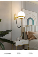 Applique minimaliste nordique design minimaliste modèle hôtel escalier couloir balcon chambre chevet applique murale