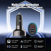 Pengisi Daya Mobil 60W USB A PD QC3.0 PPS Pengisi Daya Mobil Cepat Adaptor 3 Port Dual USB C Pengisi Daya Ponsel Mobil untuk I Phone Android Tablet