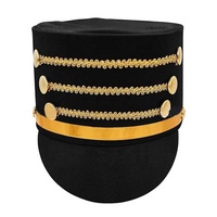 SOLPOP Chapeau de majorette, casquette de maître de cérémonie, casquette de casse-noisette, casquette de shako, uniforme de majorette, costume de garde pour défilé de Noël, fête, club, Halloween