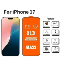 Verre trempé à colle intégrale 21D pour Apple iPhone 11 12 13 14 15 16 17 Pro Max Protection d'écran anti-traces de doigts