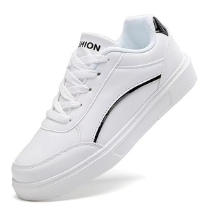 Zapatos para caminar de marca para mujer, zapatillas informales, zapatillas con plataforma de PU para mujer, zapatos clásicos blancos cómodos para skateboarding, antideslizantes - Product Image 1