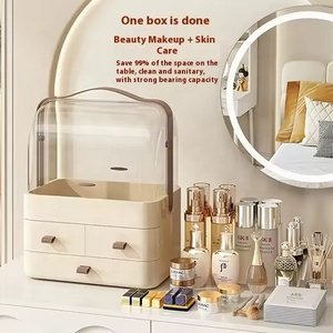 Kotak Penyimpanan Kosmetik Plastik Tahan Lama OEM, <span class=keywords><strong>Organizer</strong></span> Perhiasan Meja, Kotak Penyimpanan Makeup dengan 3 Lapisan - Product Image 4