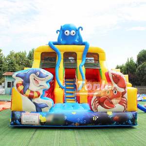 Dual Lane trượt trẻ em dưới nước Thế Giới trượt bơm hơi để bán - Product Image 2