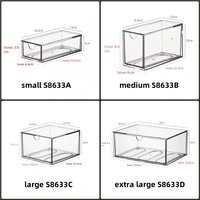 Organisateur de tiroir en PET transparent, boîte de rangement empilable pour bureau, fournitures de bureau, organisation quotidienne, rangement minimaliste
