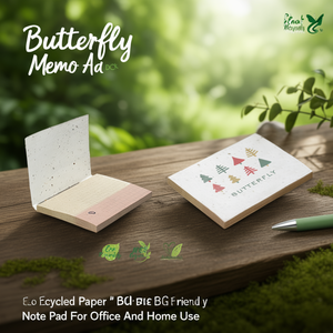 Blocco per appunti Butterfly Memo Pad Semi Big Block in carta riciclata ecologica per ufficio e casa - Product Image 3