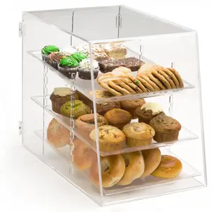 Acrylic Bakery Showcase Acrylic Cake and Cupcake Showcase 3 drawers With Door Acrylic Pastry bakery case