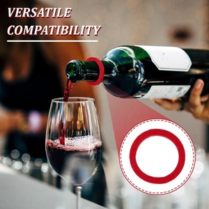 Colliers anti-gouttelettes pour <span class=keywords><strong>vin</strong></span> jetables, gadgets anti-gouttelettes pour bouteilles, anneaux anti-gouttelettes en feutre rouge, <span class=keywords><strong>bouchon</strong></span> anti-gouttelettes pour <span class=keywords><strong>vin</strong></span> pour bar, cuisine, fête - Product Image 4