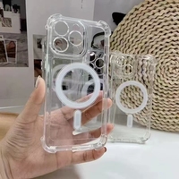 Estuche de carga inalámbrica transparente anticaída de TPU para iPhone 16 11 Pro Max Protección integral Estuche para teléfono móvil de cuatro esquinas
