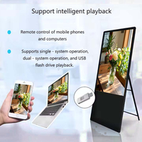 Kiosque portable, totem publicitaire multimédia, lecteur d'affichage, 32, 43, 49 pouces, support au sol, indice de protection IP55, pour signalisation animée en magasin de détail