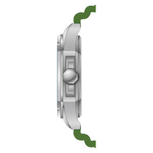 Horloge jeton étanche 5ATM boîtier carré argenté 24 heures mécanisme de montre bracelet en Silicone calendrier Reloj Automat Hombr - Product Image 2