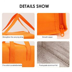 Custom Logo Eco-Friendly Zipper Reusable Large Non-woven Insulated Bag Aluminum Foil Thermal Iced Recyclable Cooler Bag - Product Image 2