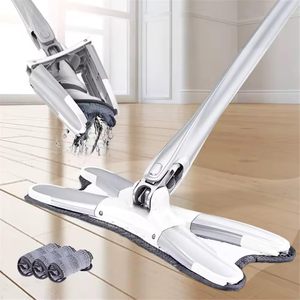 Hand Wash-Free Twist Wet <b>Dry</b> Stainless Steel <b>Mop</b> Rod Eco-Friendly Rotating Flat <b>Mop</b> Four-Side Wringing 120cm Microfiber High - Product Image 1