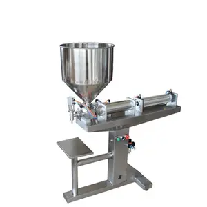 Semi-automatic floor type paste filling machine bottle bag