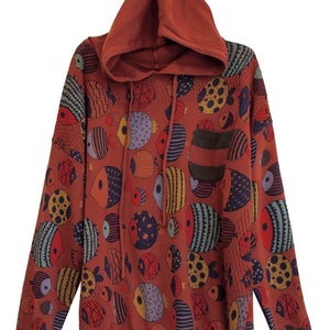 Sweat-shirt à capuche décontracté pour femme, hiver, 100% coton, imprimé vintage cartoon, grande taille - Product Image 5