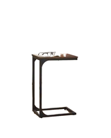 Grande table basse en bois moderne en forme de C avec plateau en marbre, durable, facile à nettoyer, avec rangement, pour salon ou chambre à coucher