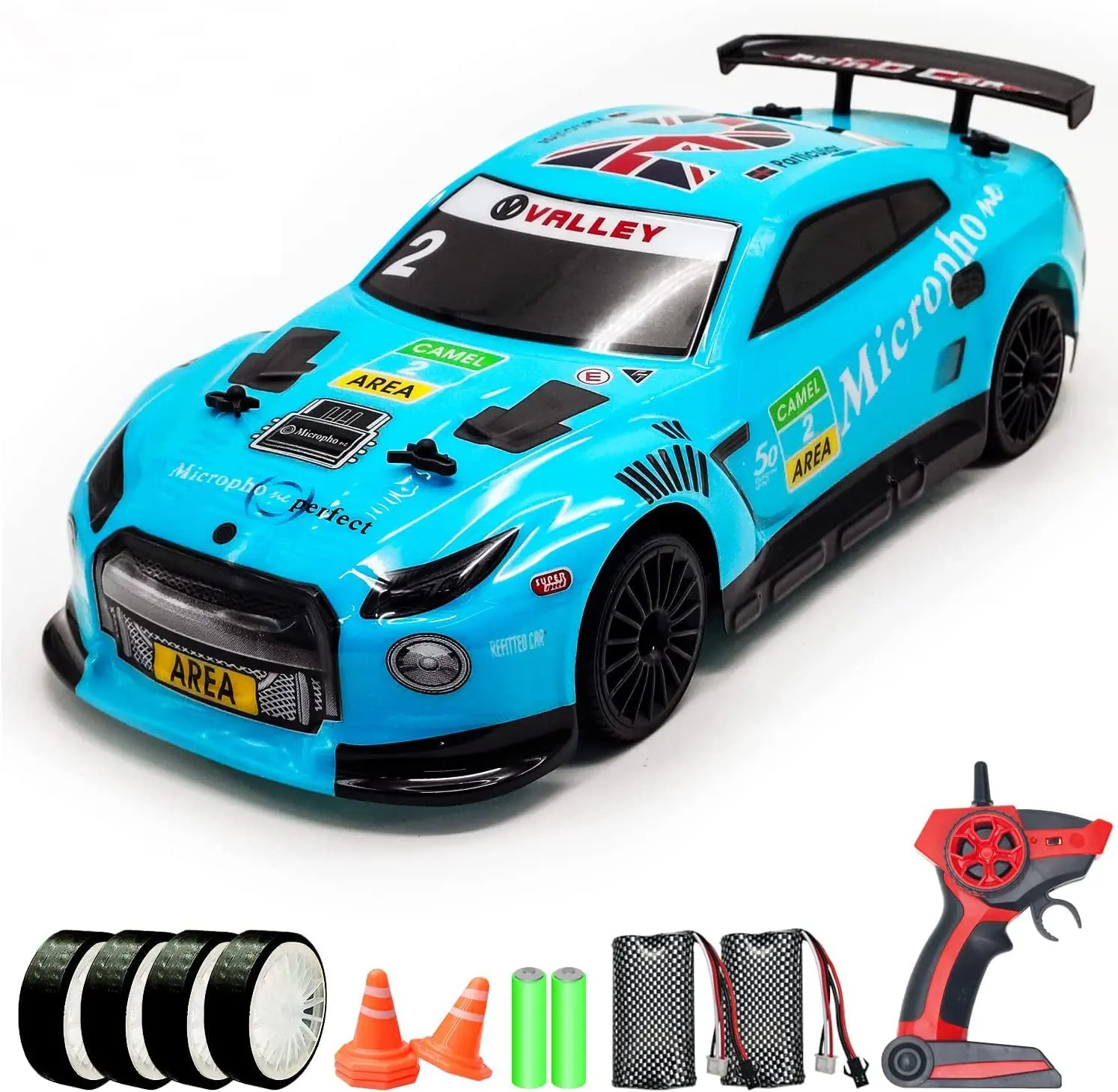 1/14 RC Drift Car 25KP/H High Speed 4WD Remote Control Car 40+ Mins Playing Vehicle Toy Gift for Boys Kids