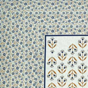 Sábana de Algodón Puro con Estampado de Bloque de Mano, Tamaño King, Diseño de 36 Sábana Ajustable Desechable para Uso Hospitalario Queen Twin Disponible - Product Image 1
