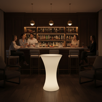 Ensembles de meubles de bar à LED Tables de fête pour boîte de nuit Banquet Tabourets de bar portables16color Glowing Cocktail Table