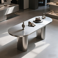 Table de présentation commerciale personnalisable en acier inoxydable, design Hyundai, pour magasin de vêtements, bijouterie, usage de bureau